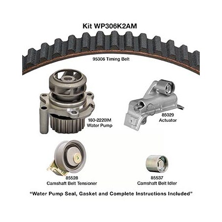 Dayco 99-06 Audi-Vw 1.8L Water Pump Kit, Wp306K2Am WP306K2AM